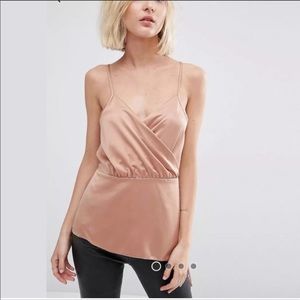 NWT ASOS silky blush rose gold top
